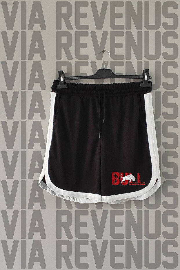 Bull Printed Piped Detail Jarse Sports Training Shorts