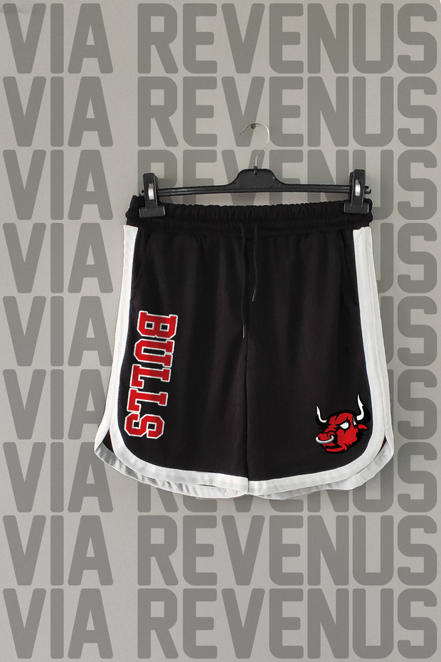 Bulls Printed Piped Detail Jarse Sports Training Shorts