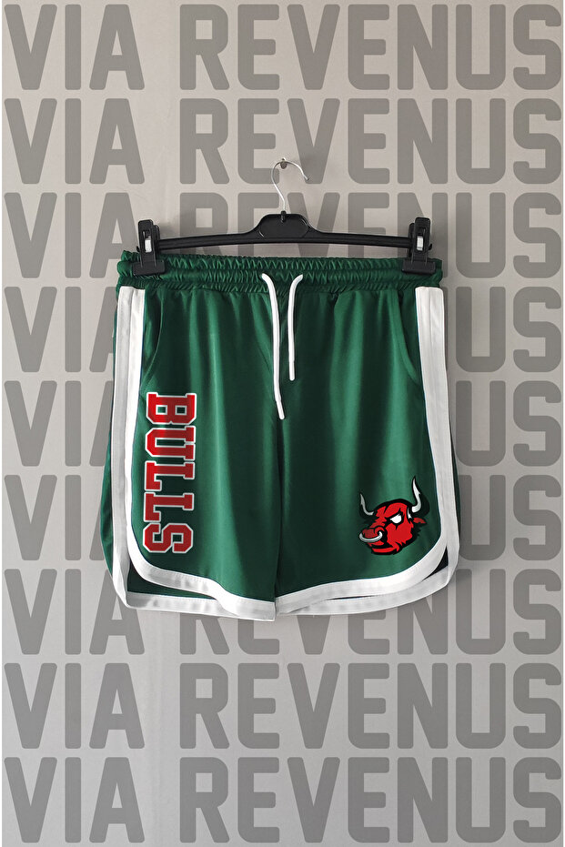 Bulls Printed Piped Detail Jarse Sports Training Shorts
