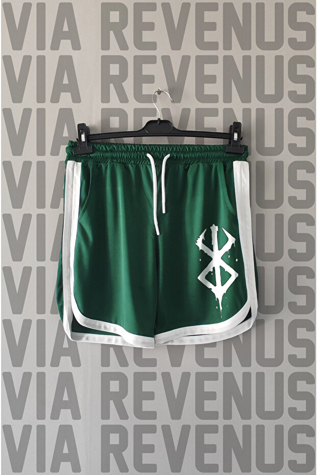 Berserk Printed Piped Detail Jersey Sports Training Shorts