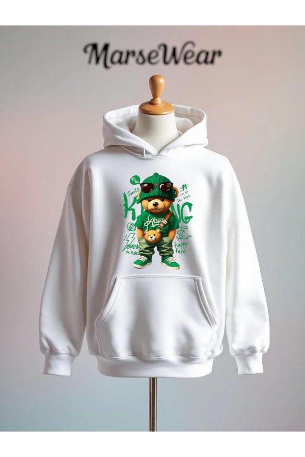 Cool Bear Printed Cotton 3 Thread O Oversized Sweatshirt