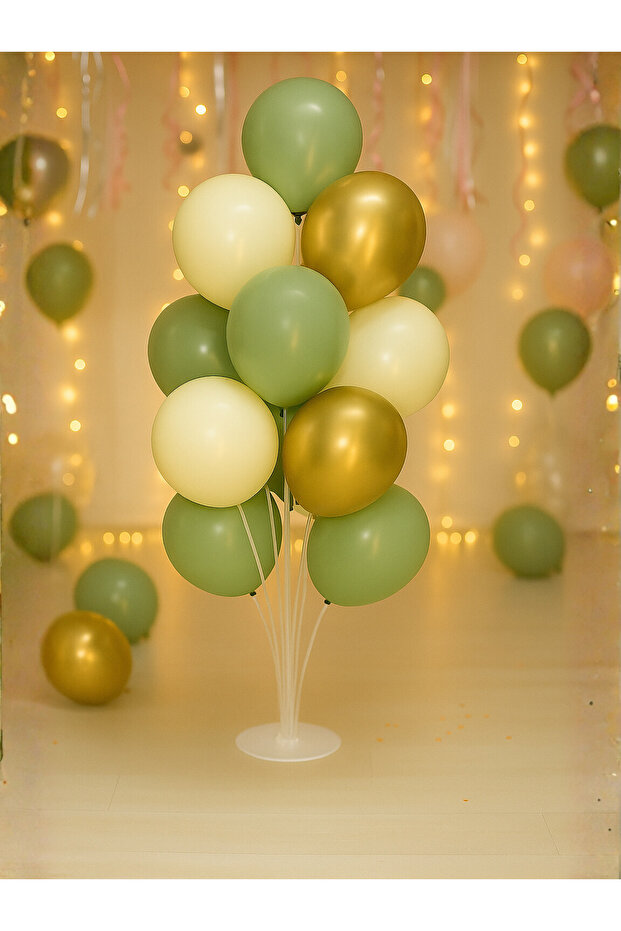 Mold Green Balloon Set 20 Pieces & 7 Balloon Stands