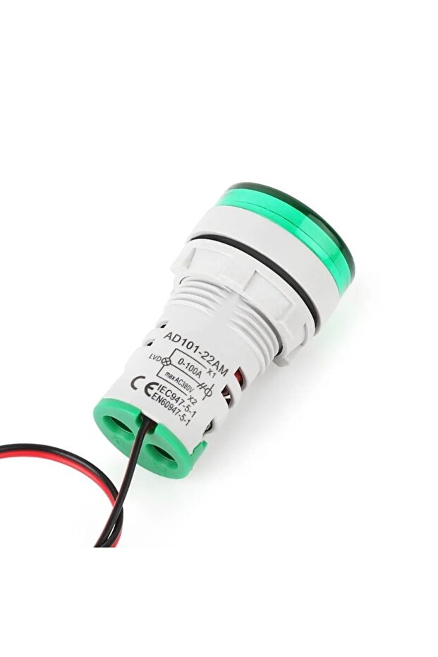 Digital Panel Ammeter, 220V, Diameter 22mm, Green - 2