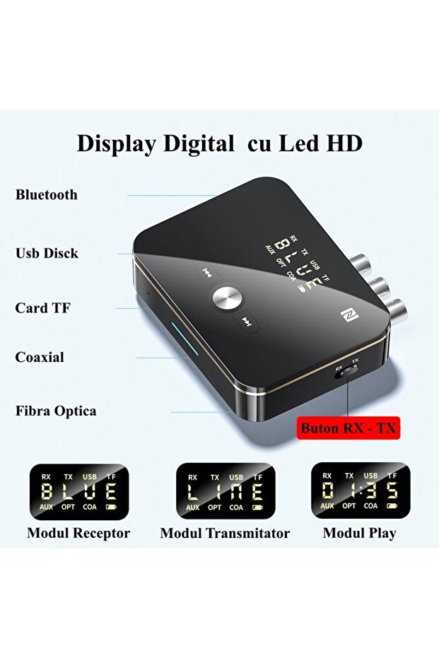 Convertor audio digital inteligent, NFC M8, wireless, Bluetooth 5.0, RX / TX - 8