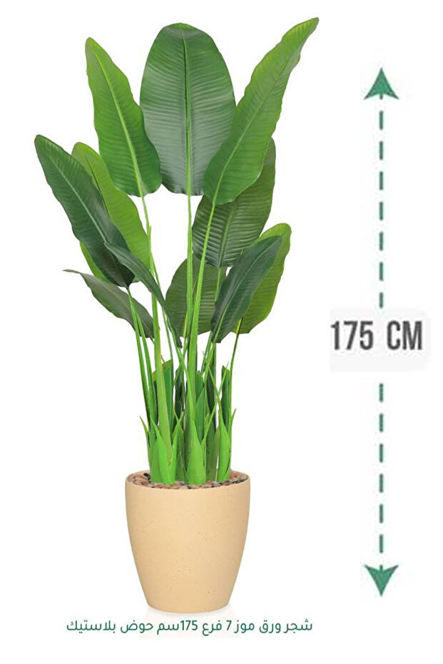 Artificial banana tree (175 cm tall) in a plastic pot
