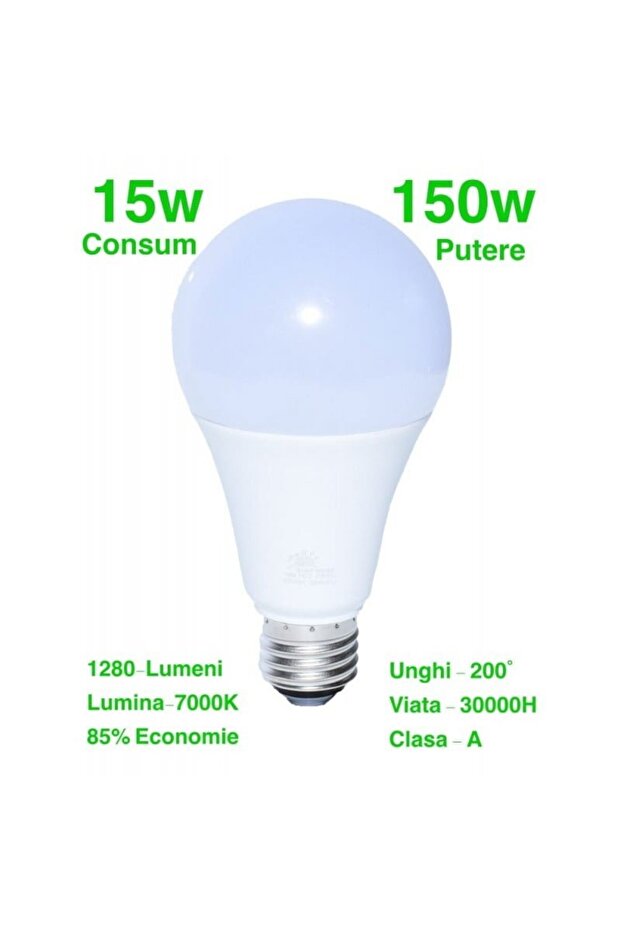 Bec LED, soclu E27, 15W, alb rece - 2