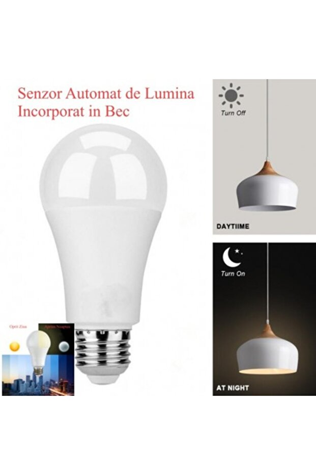 LED bulb, E27, Light sensor, 9W - 3