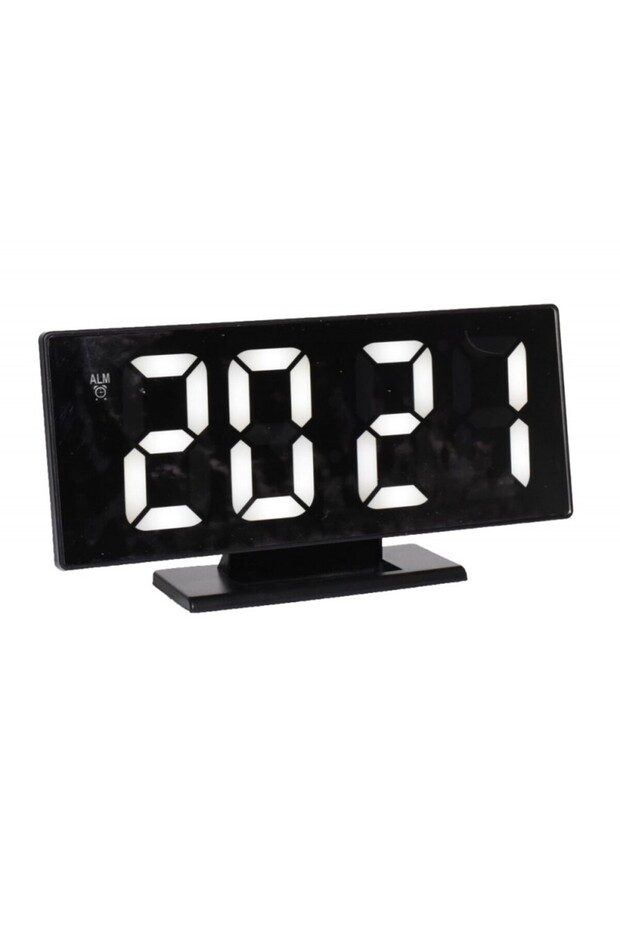 Ceas de cameră modern cu LED alb, alarmă
