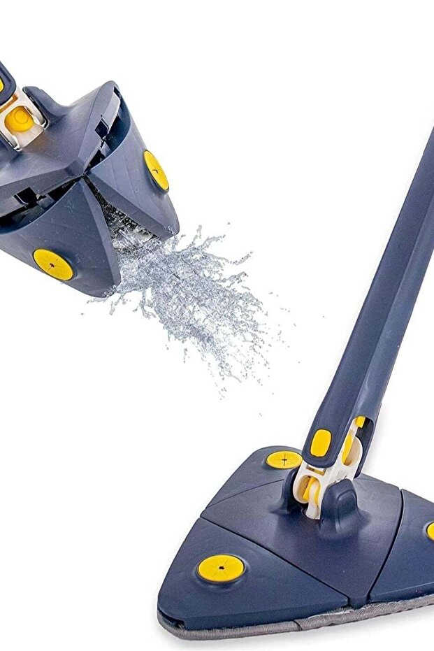 360° Spin Mop & Bucket Set with Flat Self-Separating System, 2 Microfiber Pads, Extendable Han - 1