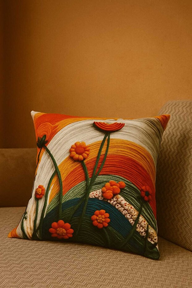 3D Digital Printed Set of 2 Modern Decorative Throw Pillow Covers Single Sided 43X43 cm