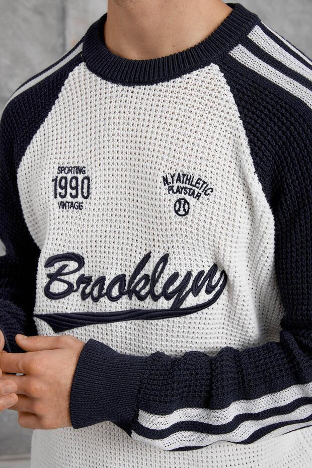 Lacivert BEYAZ NMRC ÖRME TRİKO - 2