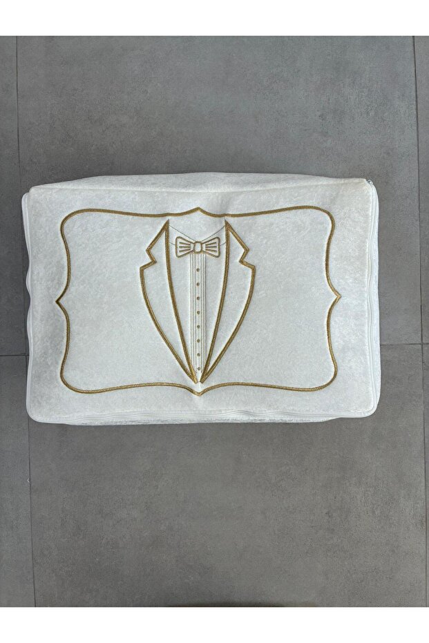 Dowry Bag, Velvet Gold Embroidered Single Bag Engagement Bride Groom Dowry Bag