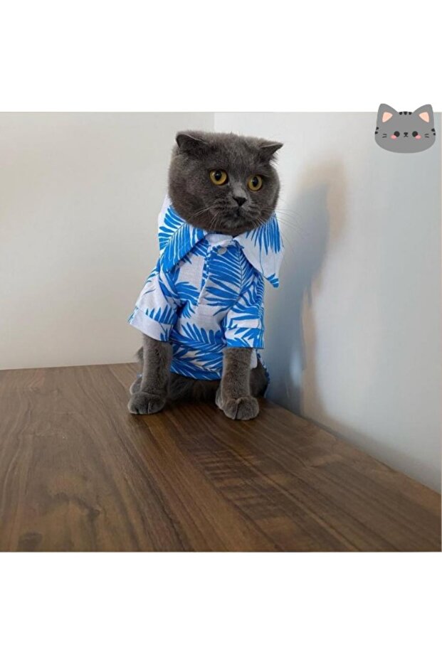 Cat Dog Suitable Hawaiian Patterned Shirt
