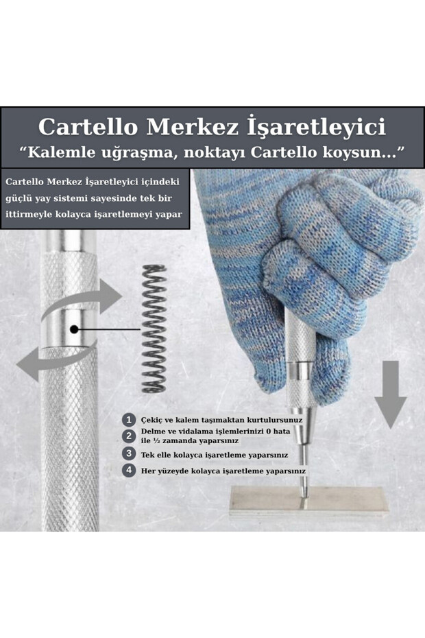 Cartello Center Marker - No Hammer, No Pen Hole Locator