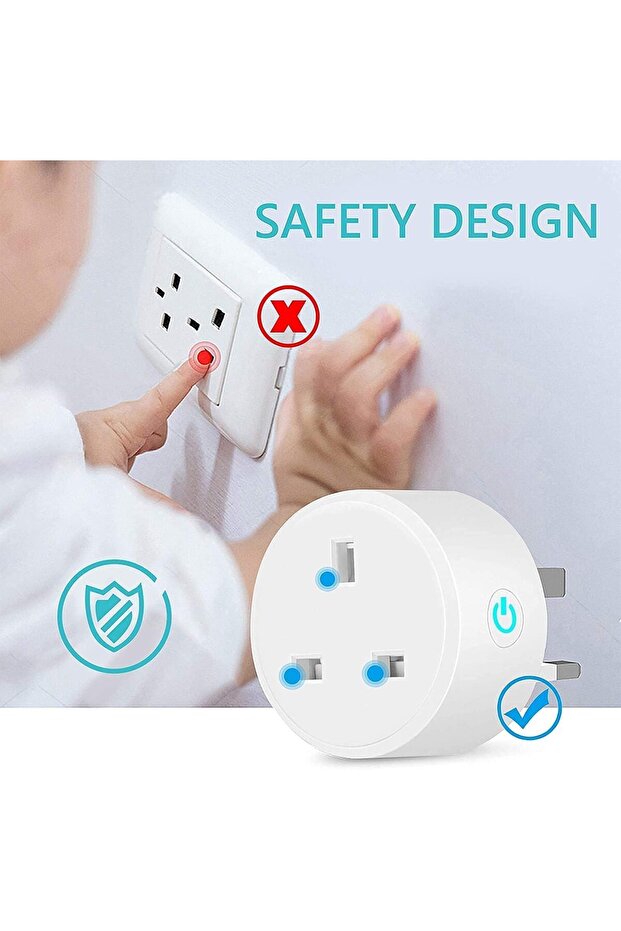 16A WiFi Smart Plug Socket, Alexa Google Home Voice Control, App Remote, Timer, No Hub - 3