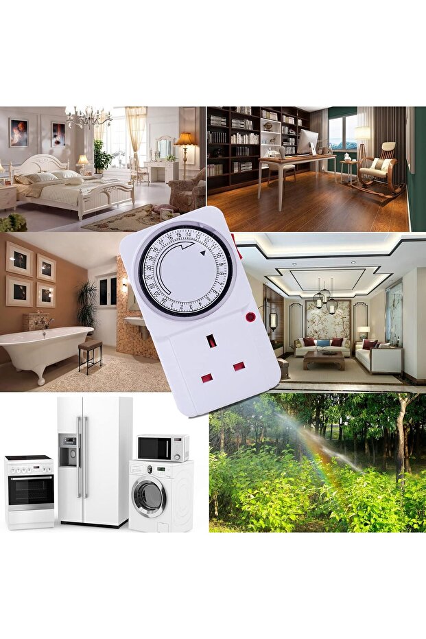 24 Hour Programmable Mechanical Timer Plug Socket 13A Energy Saving UK Plug-in Switch 2 Pack - 7