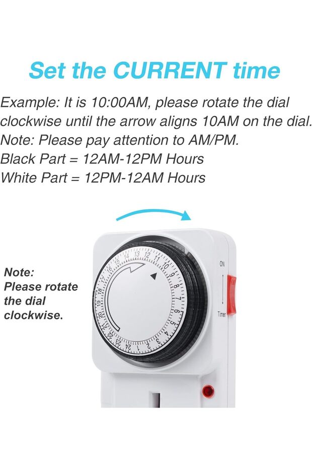 24 Hour Programmable Mechanical Timer Plug Socket 13A Energy Saving UK Plug-in Switch 2 Pack - 8