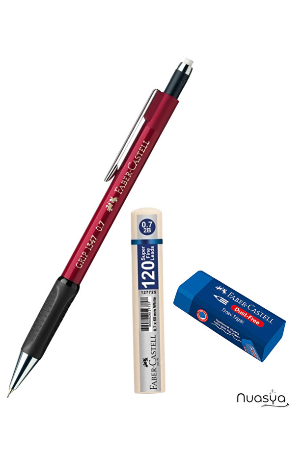 1347 0.7 Mechanical Pencil with Tip + 120 Tips + Exam Eraser (3-Piece Set)