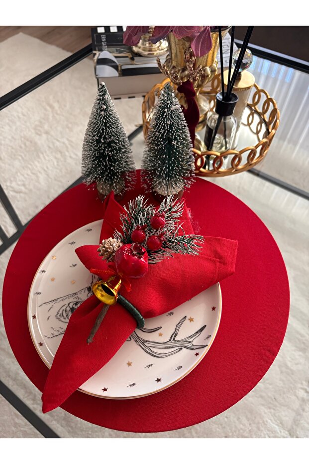6-Piece Pomegranate Christmas Napkin Ring Napkin Holder Napkin Buckle Ring Tableware New Year Christmas