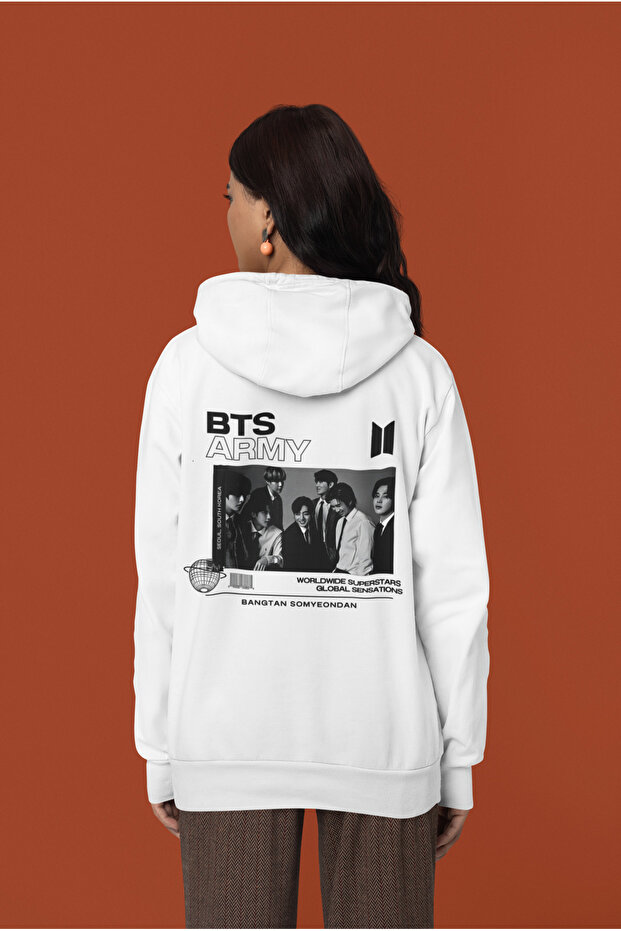 Bts Army K-Pop Printed 100% Cotton Soft Texture Hooded Youth Sweatshirt