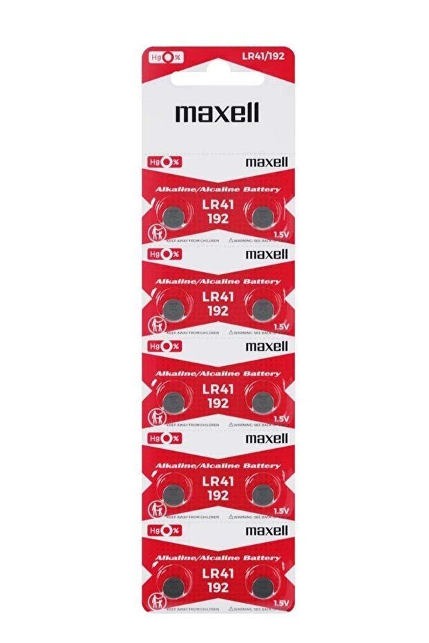Maxell 10 pieces Genuine LR41 192 Alkaline 1.5v Battery