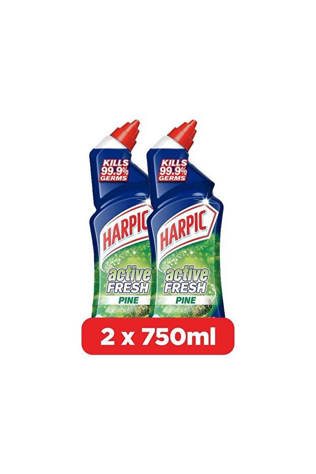Harpic Pine Active Fresh Toilet Cleaner, Pack Of 2, 750ml