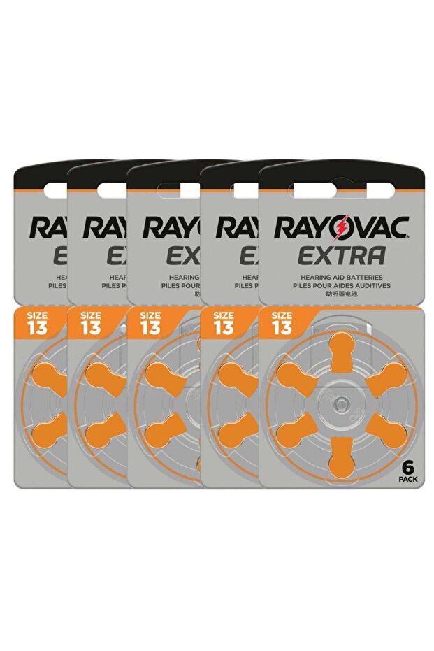 Rayovac 30-Pieces Rayovac Extra (Size 13) Hearing Aid Batteries Zinc-Air 0% Mercury