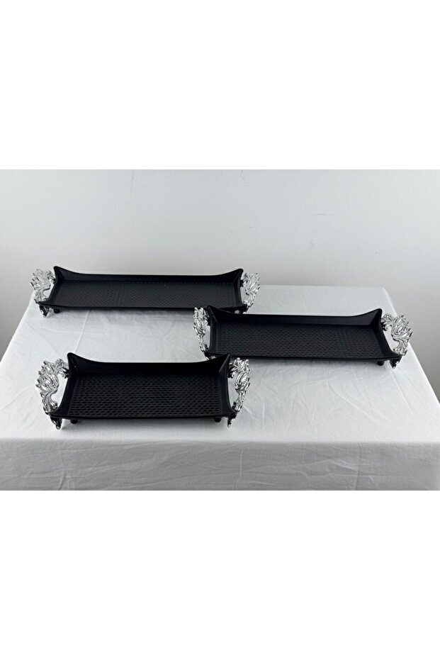3-piece rectangular serving tray set - 1