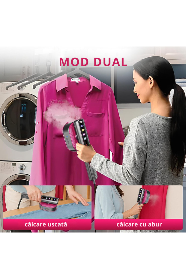 Smart Steam Iron eGROW® Vertical and Horizontal, Portable, 1200W, 5 Modes, LCD Display - 4