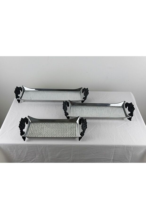 طقم صواني تقديم مستطيلة 3 قطع - 1