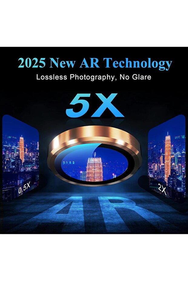 واقي عدسة الكاميرا المتوافق مع هاتف iPhone 17 Pro Max وIphone 17 Pro - برتقالي - 2