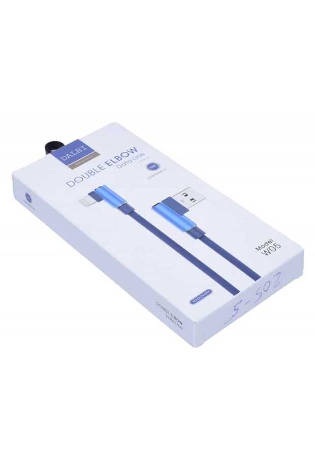 USB Data Cable - iPhone Lighting with 90 angle, Blue, 1m - 5