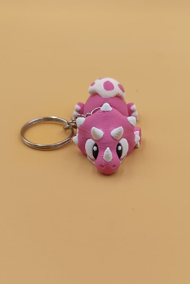 Cute Baby Dinosaur Figured Movable Keychain Bag Ornament Charm