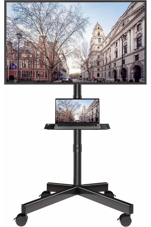 Mobile TV Stand with Tilt, Rolling Stand for 23-70" TVs, Holds 88 lbs, Max VESA 400x400mm