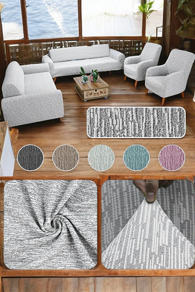 Jacquard Stick Pattern Elastic Sofa Cover Elastic Sofa Cover, Sofa Cover Set 3-3-1-1