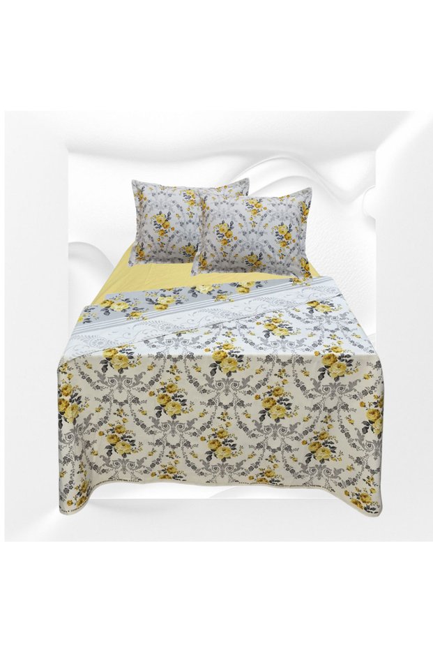 Ç.Kişilik%100 Cotton (200X225 Duvet Cover) Fitted Sheet 180X200X30 (Zippered Pillowcase 50X70)