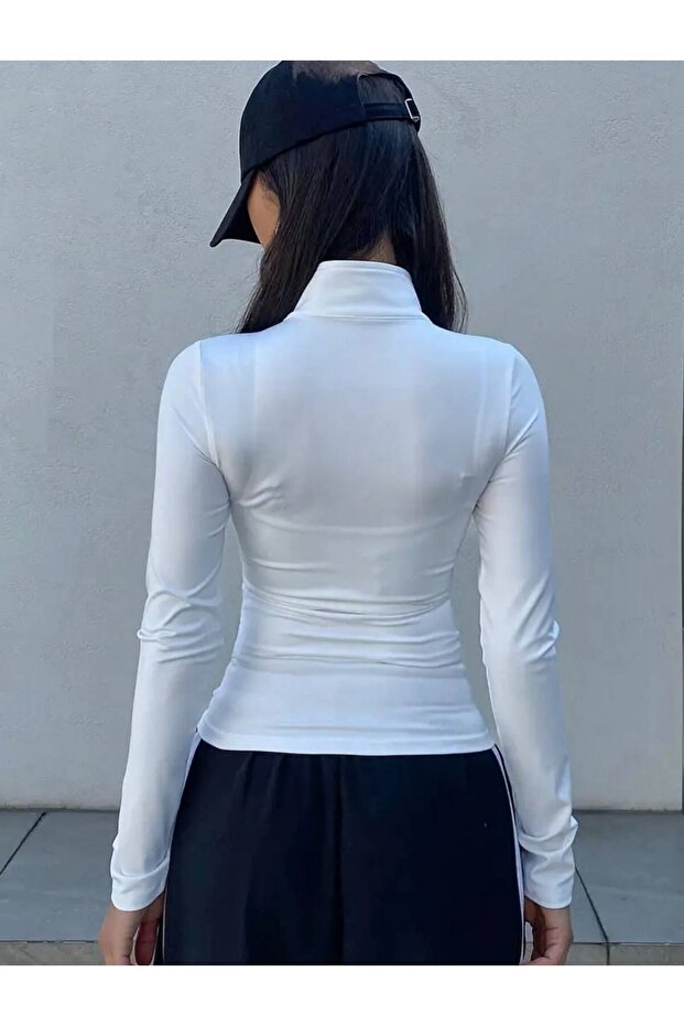 Berry Basic Slim Fit Fermuarlı Bluz - 3