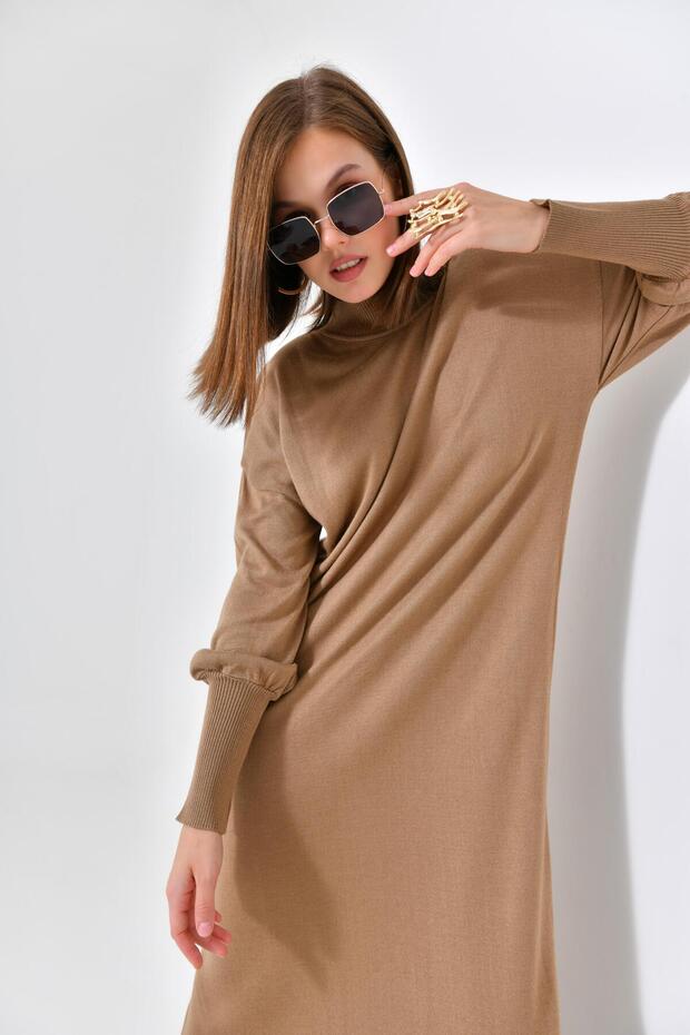 Kadın DÜz Basic Tunik Beige - 7