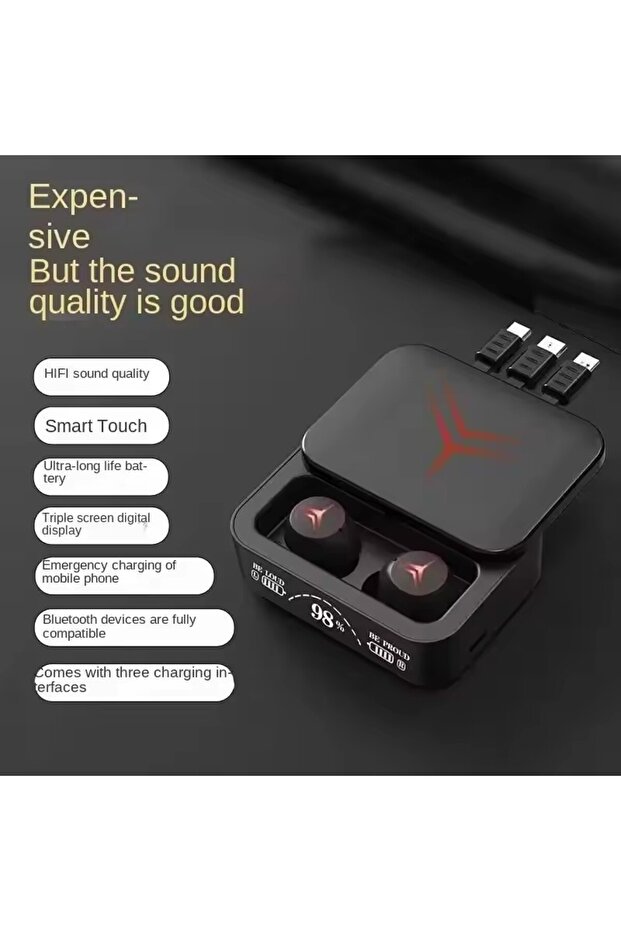 Wireless Earbuds Bluetooth 5.3, LED Display, Noise Cancellation, Mic, Touch Control, 2000mAh Case - 4