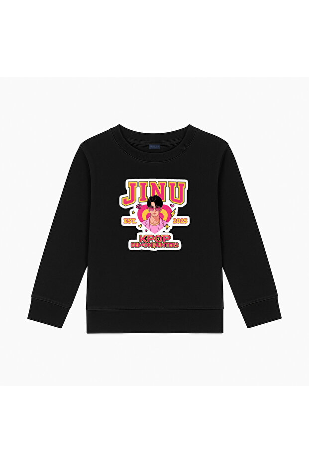 Kpop Demon Hunters Demon Slayers Jinu Printed 3 Thread Crewneck Sweatshirt