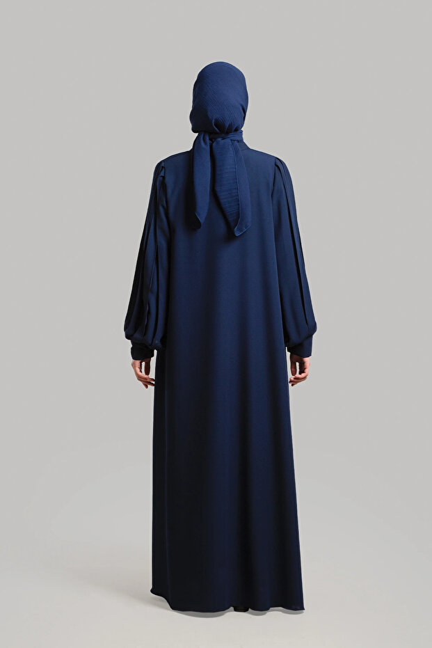 Piliseli Kol Fermuarlı Ferace - Çok Renkli - 4