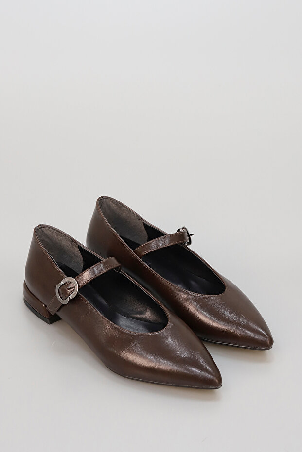 Pi̇er 908 Low Heeled Ballet Flats with Safety Toe