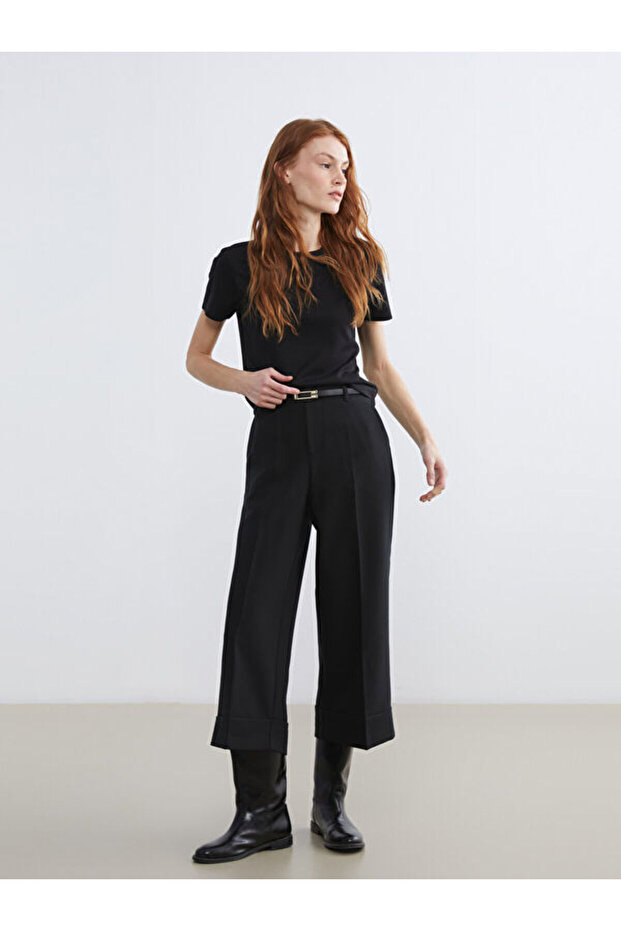 Esvab • Modern & Distinctive Women's Regular Fit Pants with Belted Waist