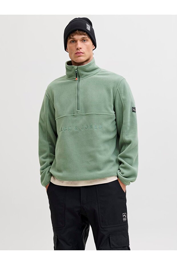 Jjalpes Half Zip Fleece Jacket Aw25 Laurel Wreath