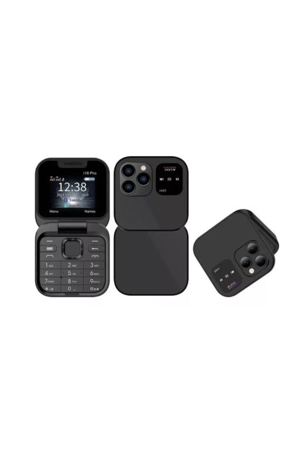 Mini Mobile Phone, Foldable Screen P9 PRO, Black