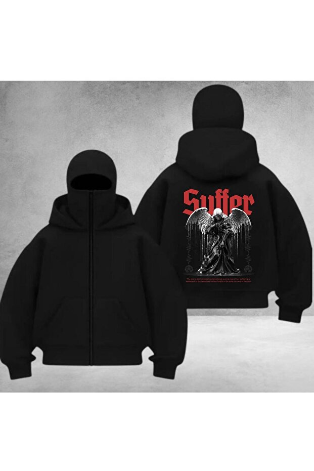Back Printed Unisex Balaclava Cardigan
