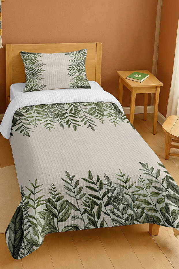 100% Cotton Pastel Botanical Patterned Single Pique Set