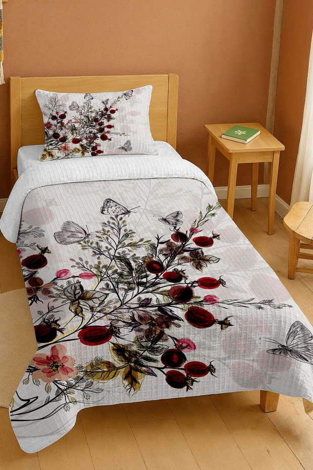 100% Cotton Autumn Drama Patterned Single Bed Blanket Set