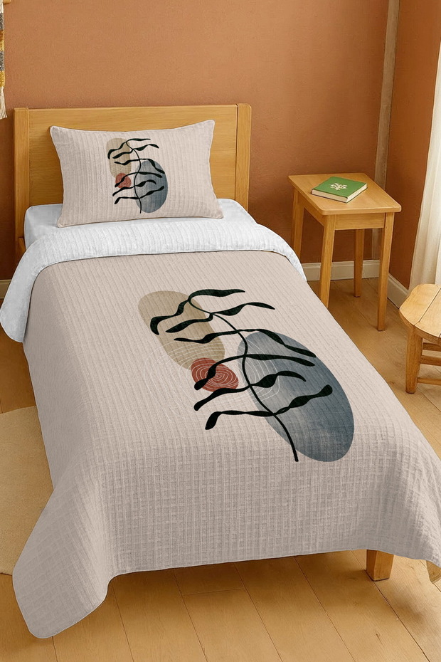 100% Cotton Bohemian Geometric Branch Patterned Single Pike Set