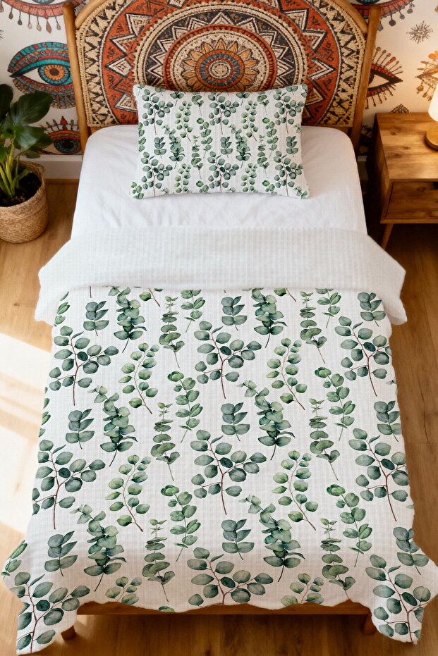 طقم بيكيه فردي منقوش من القطن بنسبة 100% - 2